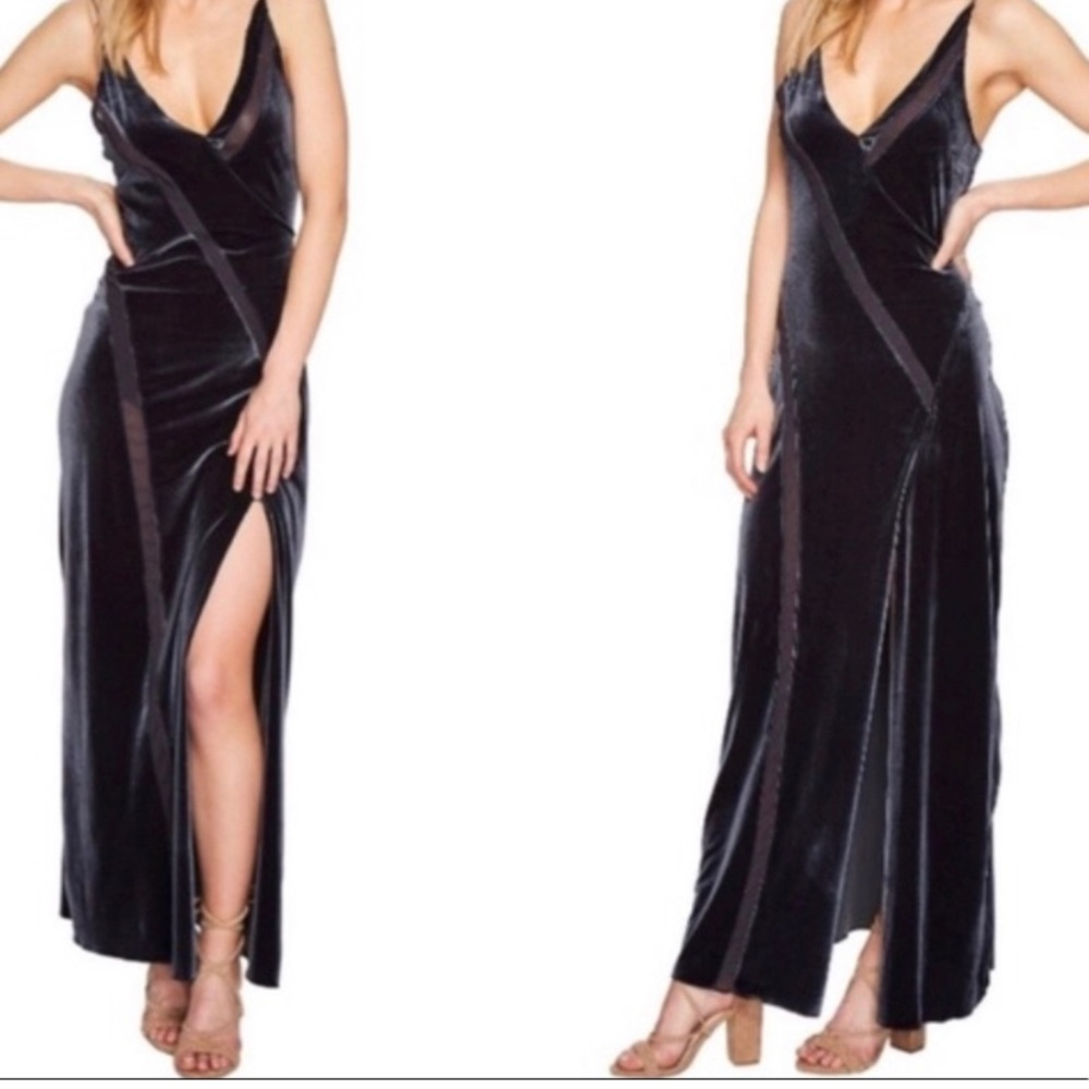 Free People Intimately velvet spliced mesh nightgown